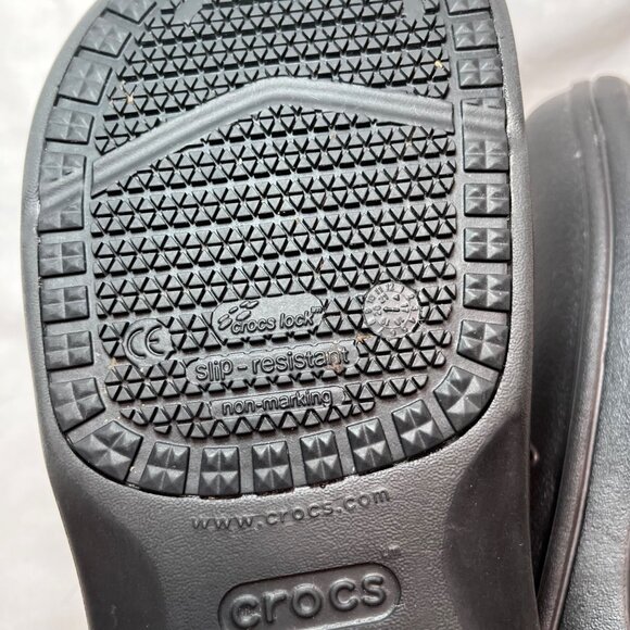 Crocs Mens Black On the Clock Dual Comfort Slip-Resistant Work Clogs 10 - Picture 10 of 11